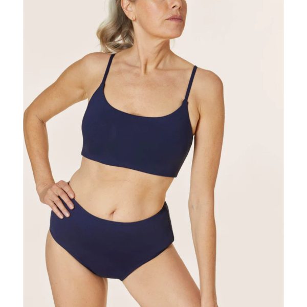 ANDIE SWIM High Waisted Bottom XS Flat Navy Blue XS Full Coverage Swimsuit NWT Online Sale