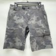 prAna Mens Zion Shorts Size 28 Gravel Camo Grey 10 inch Inseam on Sale