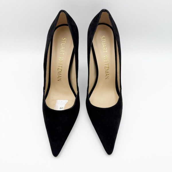 Stuart Weitzman Women’s Xcurve 100 Pumps Size 8.5 Black Suede Heels NIB on Sale