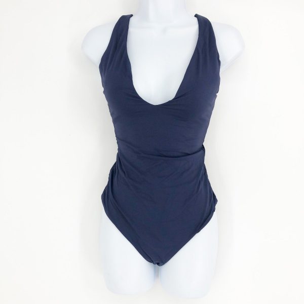 ANDIE SWIM Bali One Piece Swimsuit XL Tall Navy Blue Deep Plunge Neck NWT Hot on Sale