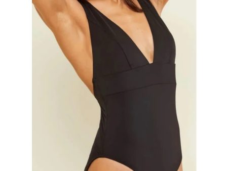 ANDIE SWIM Sardinia One Piece Swimsuit Size XL Flat Black Plunge V-Neck NWT Online Hot Sale