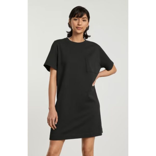 EVERLANE The Organic Cotton Weekend Tee Dress Small Black Short Sleeve For Discount