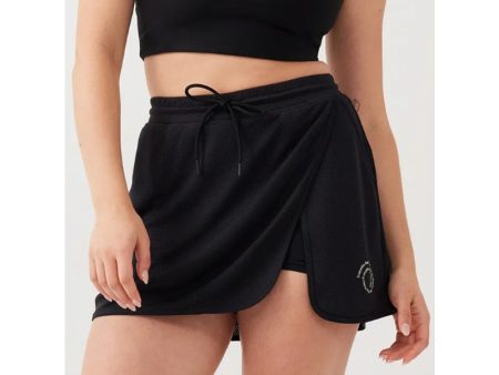 OUTDOOR VOICES Women s RecMesh 3.5  Skort Small Black Wrap Built-In Short NWT on Sale