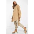 TOPSHOP Women s Brushed Shacket Size 2 Tan Camel Belted Long Sleeve NWT Cheap