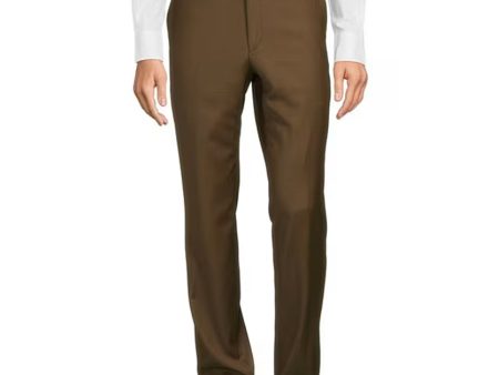 HICKEY FREEMAN Men Dress Pants 38R Brown Modern Fit Suit Flat-Front Trousers NWT Cheap