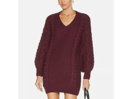 BARDOT Knit Sweater Dress XL US 10 Red Burgundy Long Sleeve Revolve NWT Discount