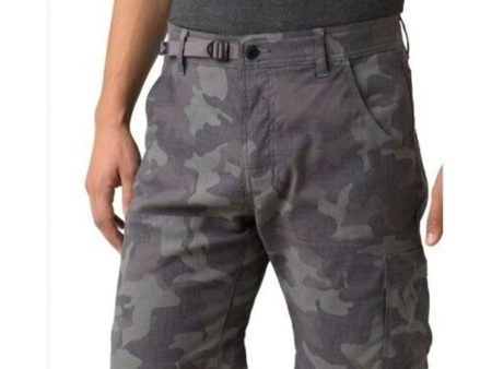 prAna Mens Zion Shorts Size 28 Gravel Camo Grey 10 inch Inseam on Sale