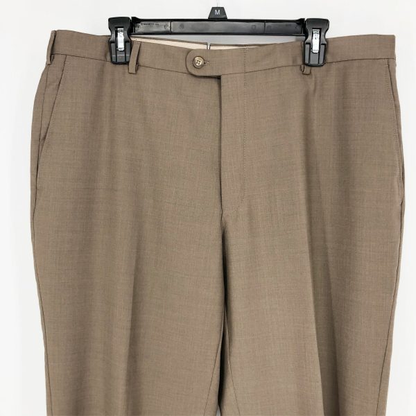 HICKEY FREEMAN Men Dress Pants 38R Brown Modern Fit Suit Flat-Front Trousers NWT Cheap