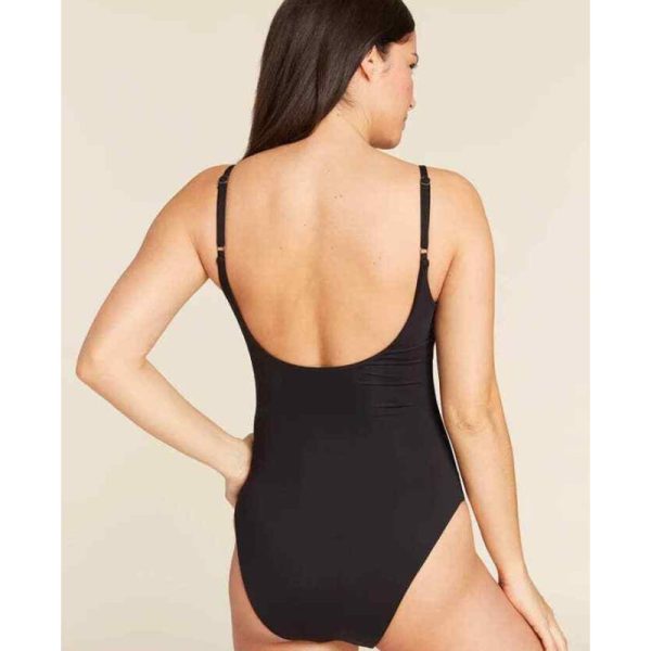 ANDIE SWIM Women s Santorini One Piece Swimsuit Large Black Cut Out Low Back NWT on Sale