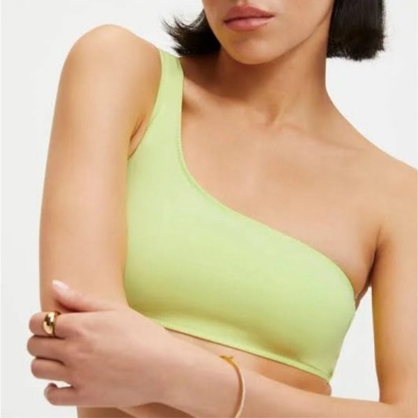 American Scuba Hot Shoulder Bikini Top Size 3 Large Swim Key Lime Green NWT Online now