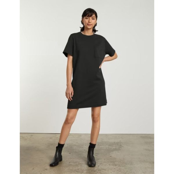 EVERLANE The Organic Cotton Weekend Tee Dress Small Black Short Sleeve For Discount