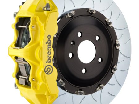 Brembo 10-15 Camaro SS Front GT BBK 6 Piston Cast 380x34 2pc Rotor Slotted Type-3- Yellow Cheap