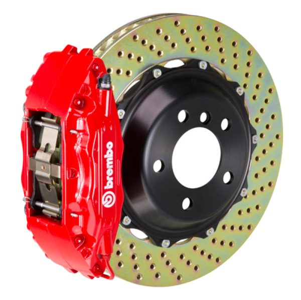 Brembo 00-02 S4 02-05 A4 06-08 A4 Front GT BBK 6 Piston Cast 355x32 2pc Rotor Drilled-Red Online Sale