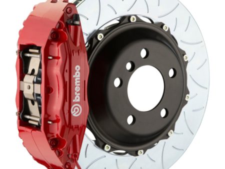 Brembo 00-02 S4 Caliper Fr GT BBK 4Pis Cast 2pc 355x32 2pc Rotor Slotted Type3-Red Hot on Sale