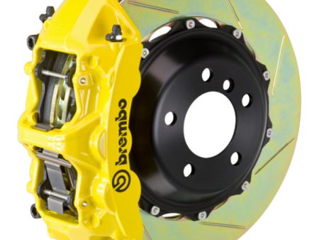 Brembo 99-07 Evo VI VII VIII IXFront GT BBK 6 Piston Cast 355x32 2pc Rotor Slotted Type1-Yellow Discount