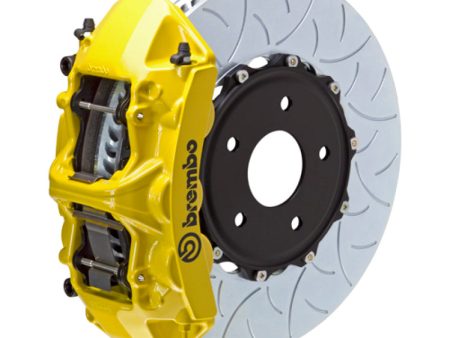 Brembo 22+ WRX Front GT BBK 6 Piston Cast 350x34 2pc Rotor Slotted Type-3- Yellow Supply