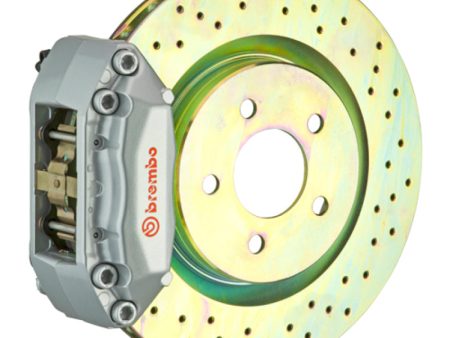 Brembo 99-06 TT (8N) Front GT BBK 4 Piston Cast 2pc 323x28 1pc Rotor Drilled-Silver Sale