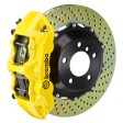 Brembo 99-07 Lancer Evo VI VII VIII IX Front GT BBK 6 Piston Cast 355x32 2pc Rotor Drilled- Yellow Online now