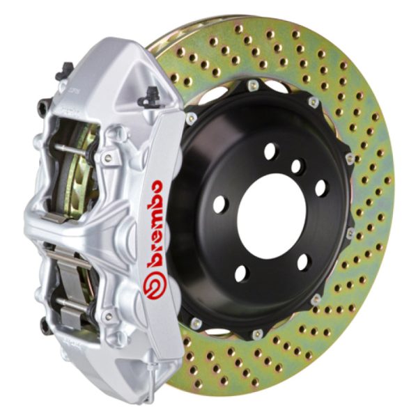 Brembo 06-13 Corvette Z06 Excl CC Brakes Front GT BBK 6 Piston Cast 380x32 2pc Rotor Drilled-Silver Cheap