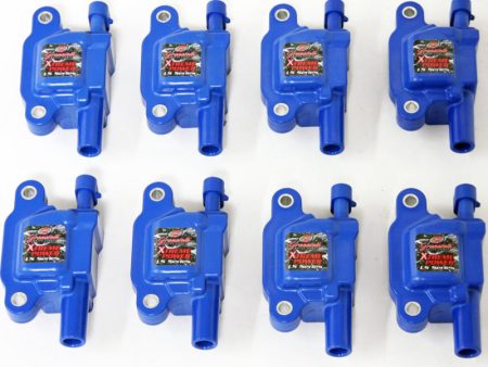 Granatelli 05-13 GM LS1 LS2 LS3 LS4 LS5 LS6 LS7 LS9 LSA Hi-Perf Coil Packs - Blue (Set of 8) For Sale